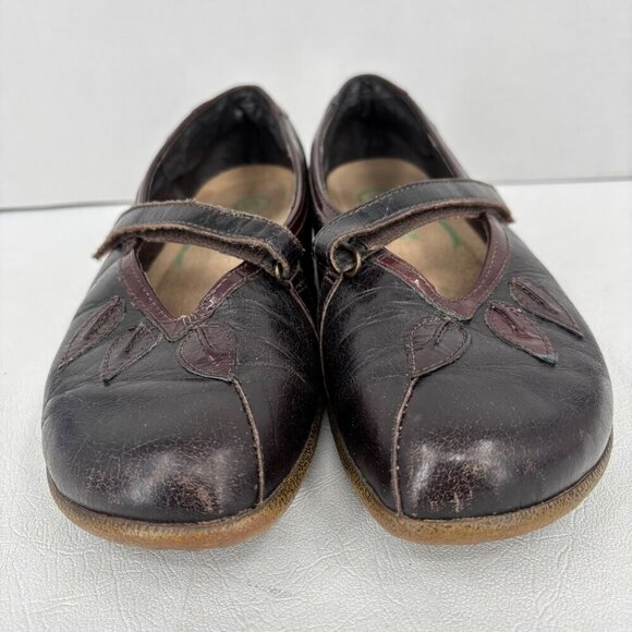 Naot Nau Mai Mary Jane Loafers Womens 8 EU 39 Dark Brown Burgundy Leather Flats - Picture 5 of 10